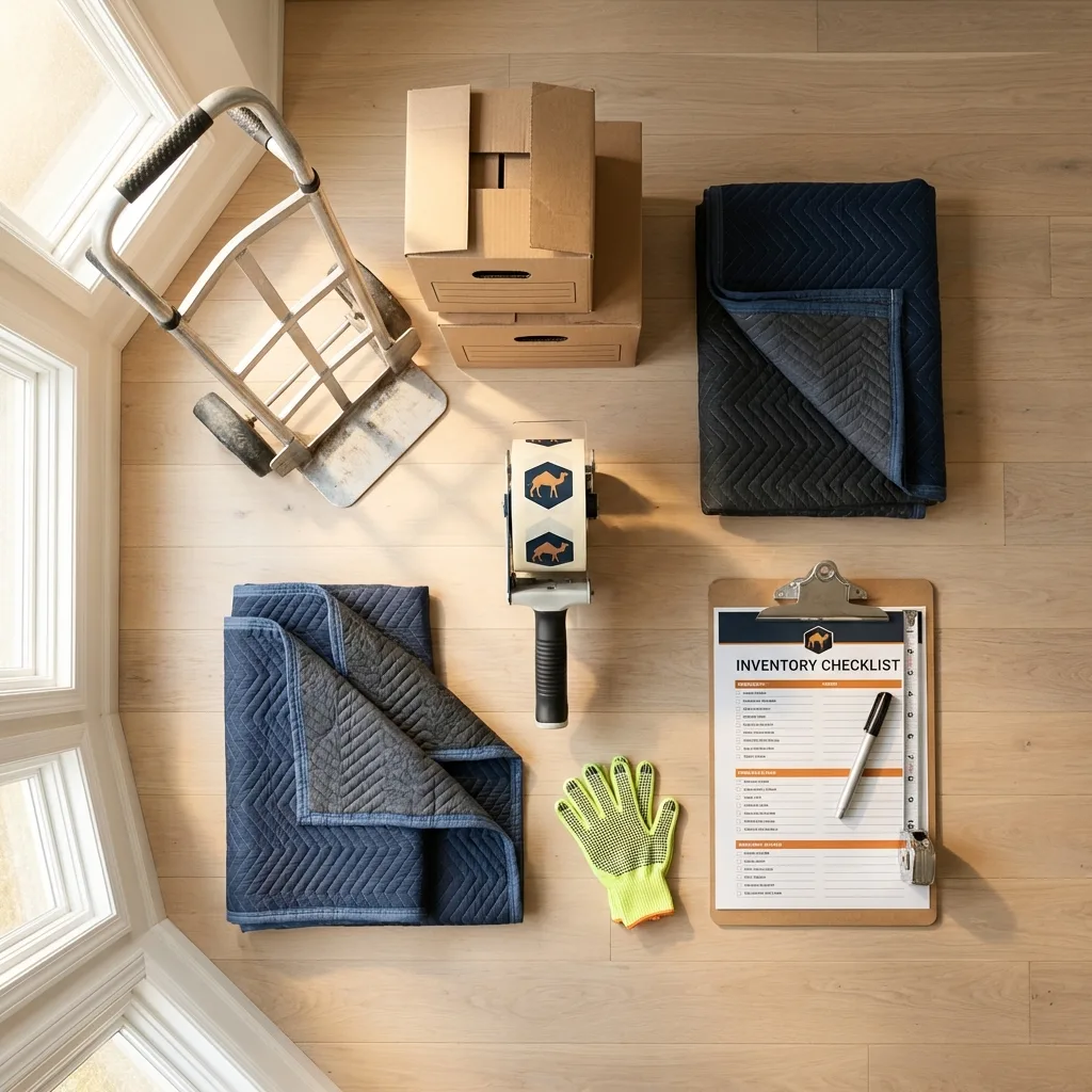 Professional moving supplies and packing materials layout for South Whitley residential relocations